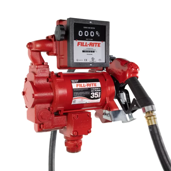 Bomba de transferencia de combustible de115/230V CA y 35 GPM con medidor y boquilla - Imagen 2